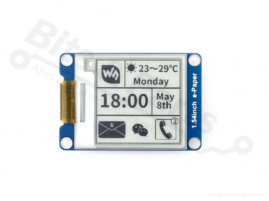 Display E-Paper Waveshare 1.54 inch 200x200px with controller